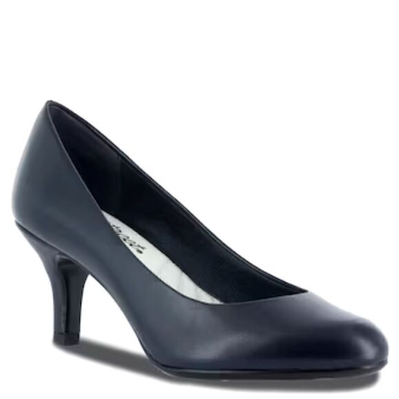 Easy Street PASSION - 7 WW - Classic Pumps Women's Shoes Navy Faux Leather - Picture 1 of 11